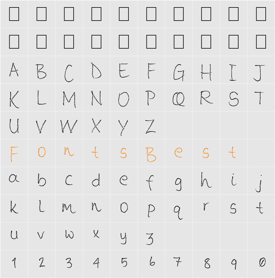 Loose Typewriter Character Map