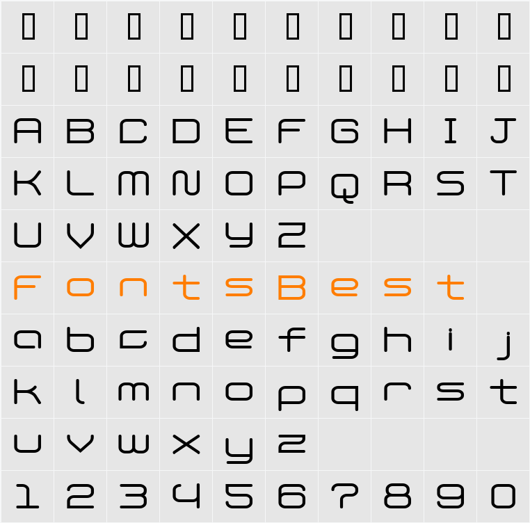 PhantomRegular Character Map
