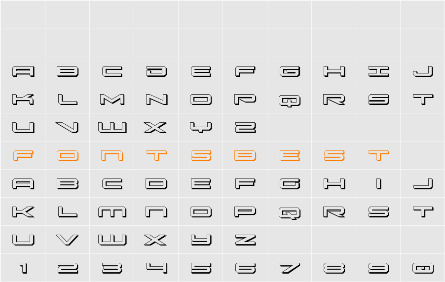 Oramac Shadow Character Map
