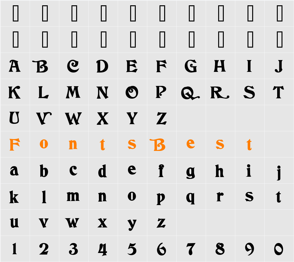 ParaisoSSK Character Map