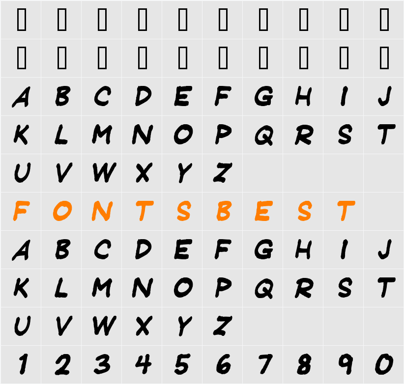 JeffreyPrint JL Character Map