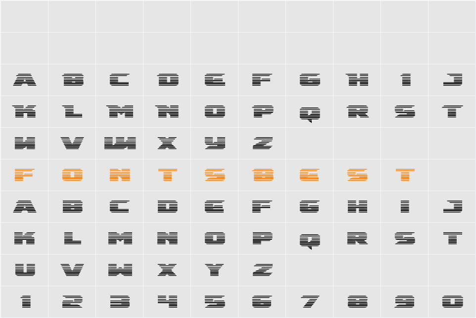 Emissary Scanlines Character Map