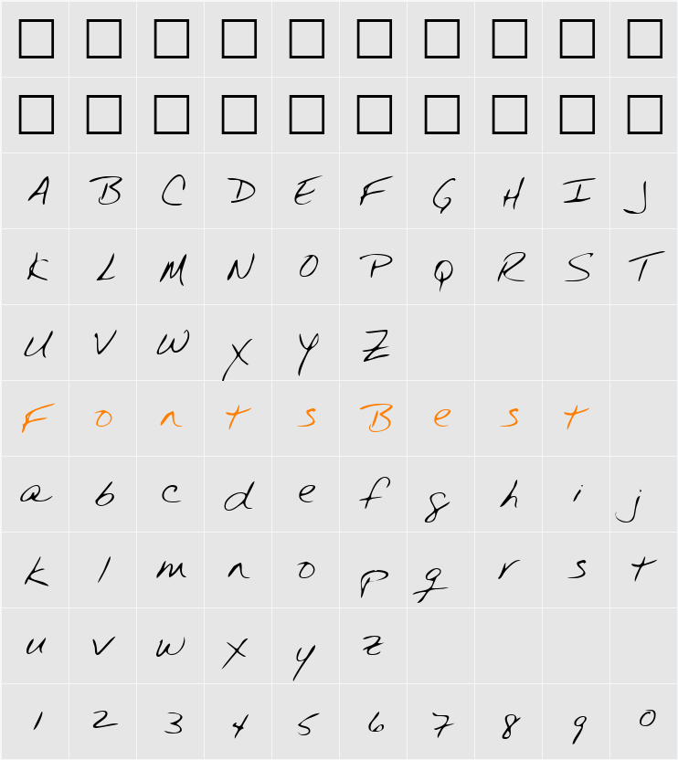 LEHN237 Character Map