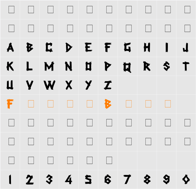 Latex Display Caps SSi Character Map