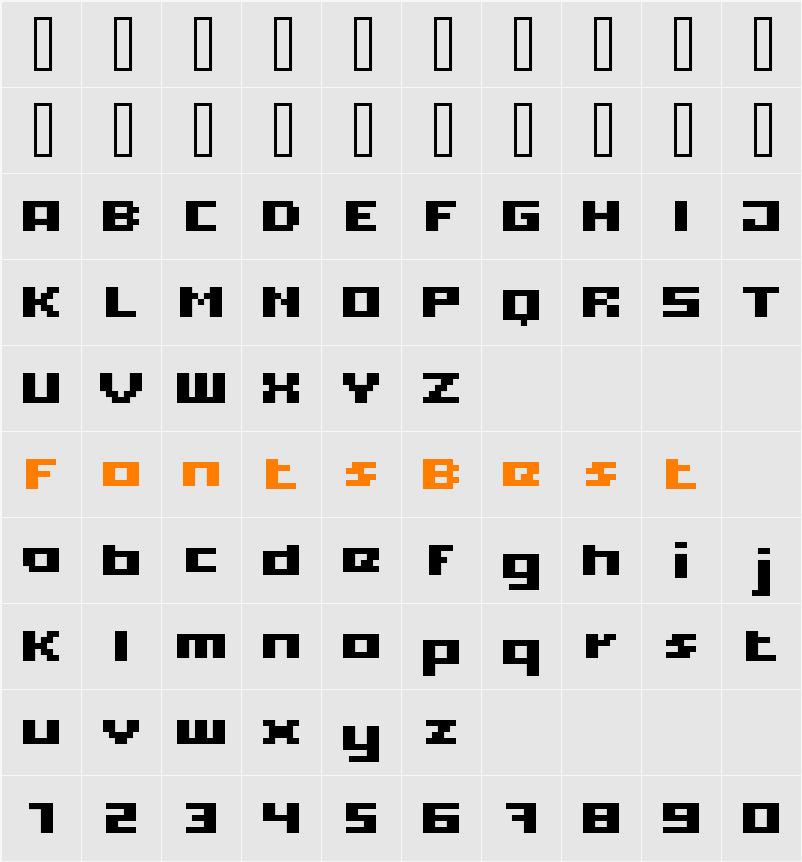 xpdr05 Character Map