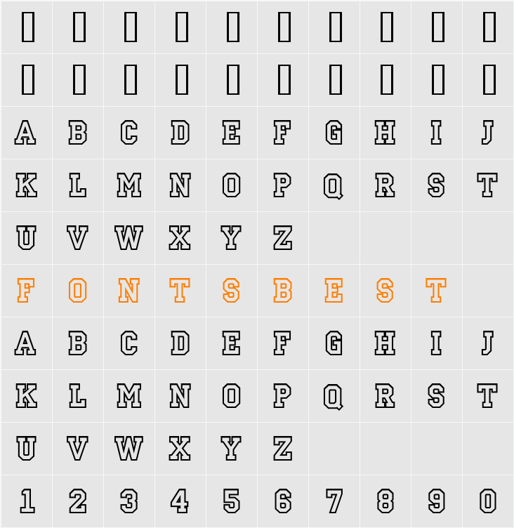 a_CampusOtl Character Map