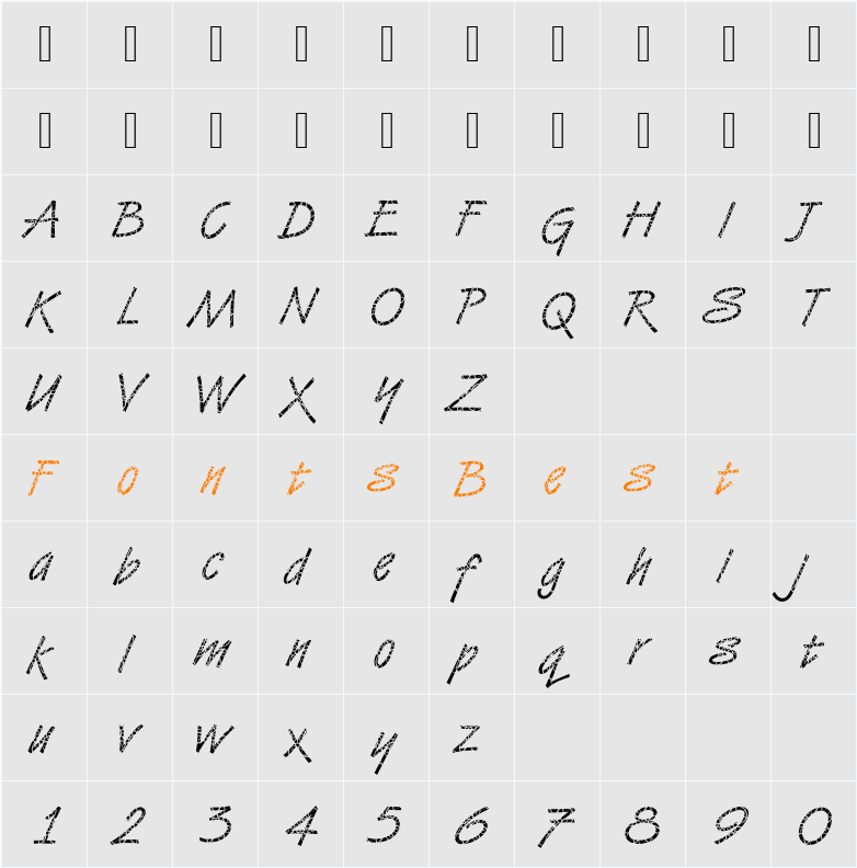 VanDijk30 Becker Character Map