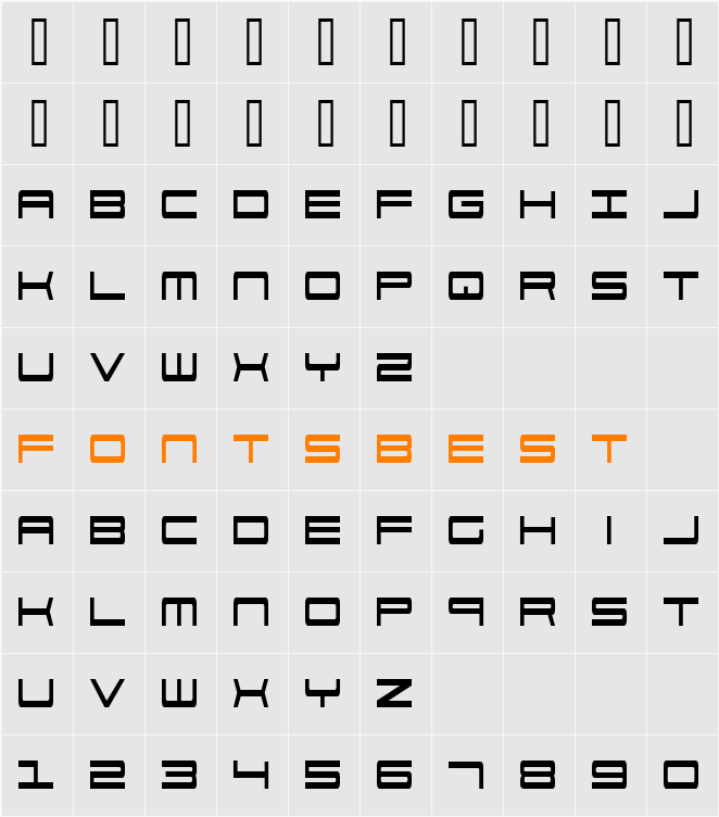 911 Porscha Condensed Character Map