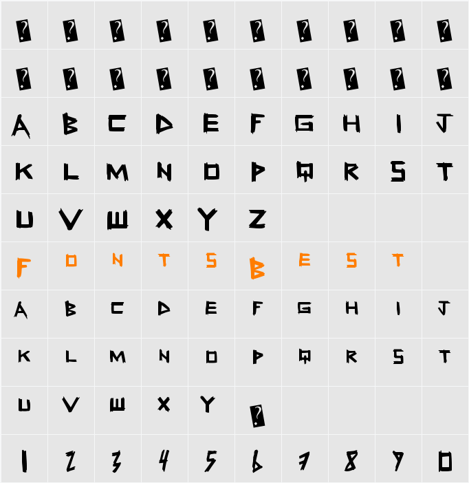 FreshSticks Character Map