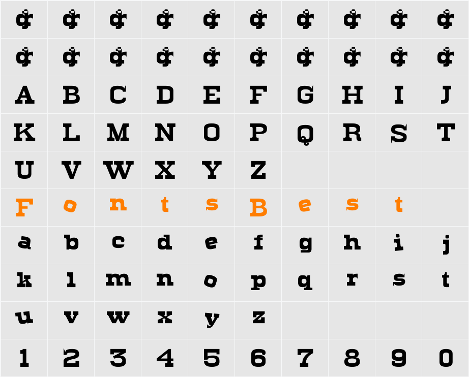 Levity Character Map