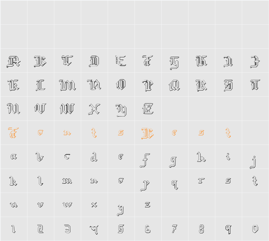 Redcoat Shadow Character Map