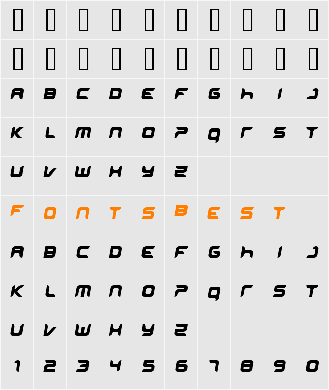 miniskap Character Map