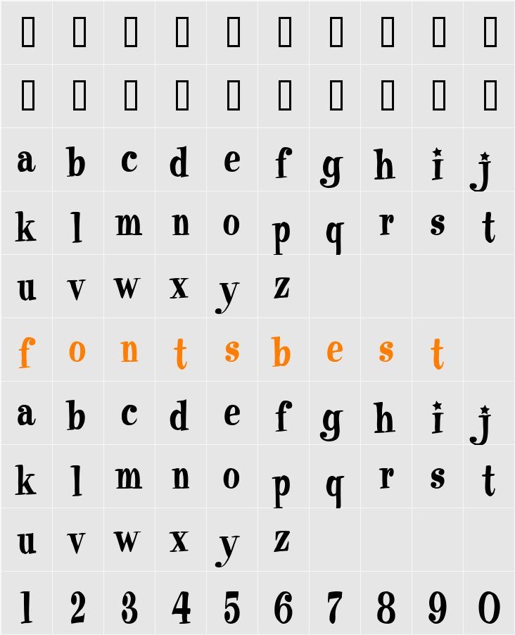 Fuzzbox Character Map