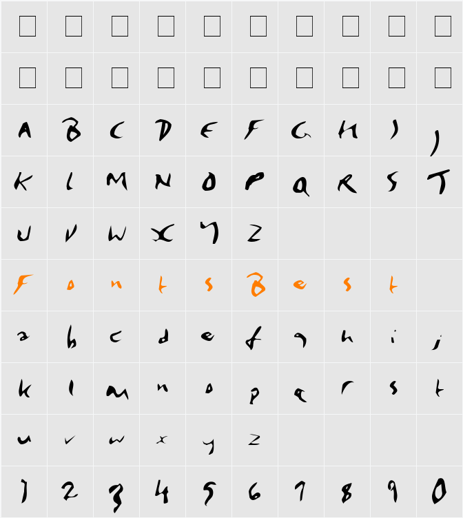 Elmore Character Map