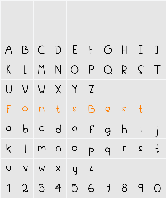 evfont Character Map