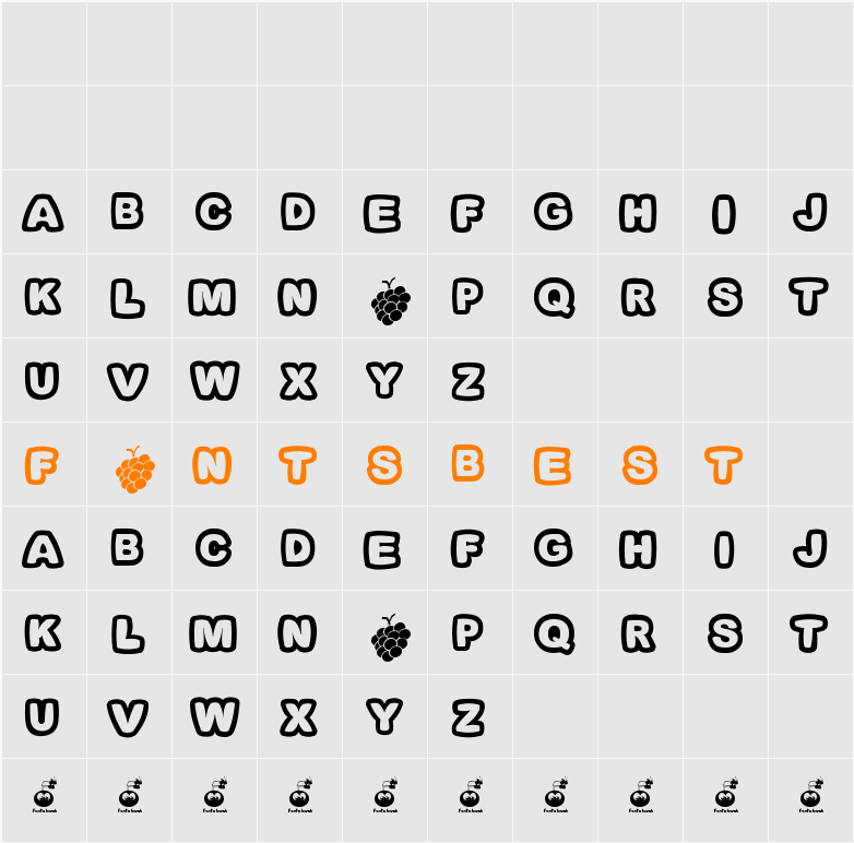 Fonts Bomb I love grapes Character Map