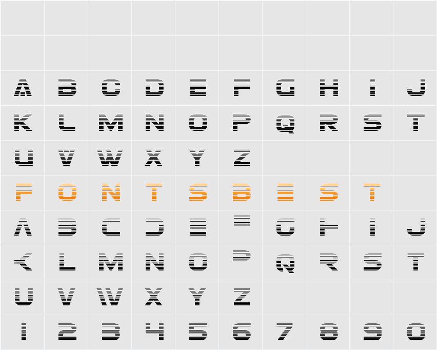 Eurofighter Gradient Character Map