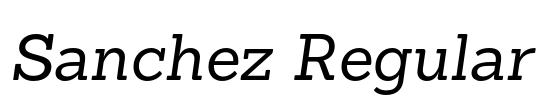Sanchez Regular Font Image