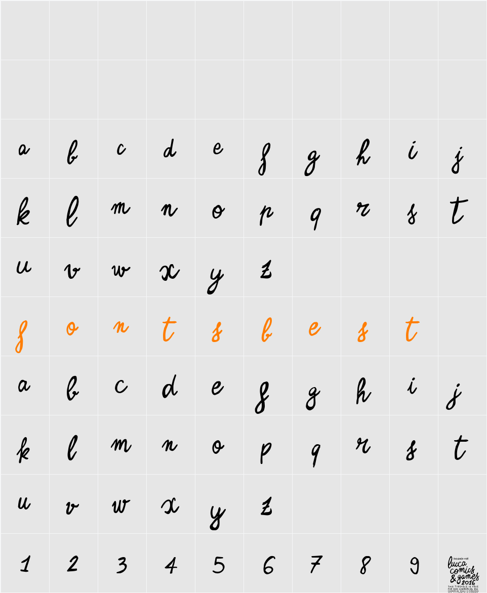 Zerocalcare Script Character Map