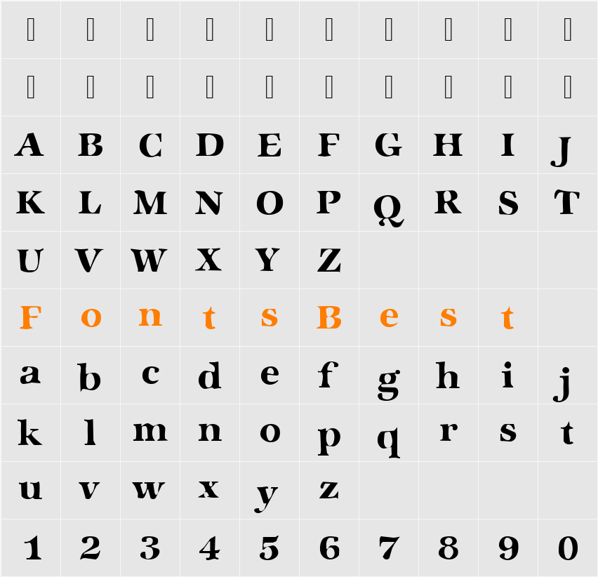 Dirty50 Becker Character Map