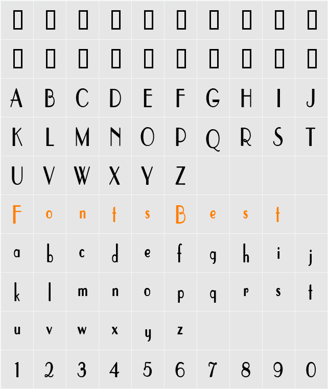 ElyseeCondensed Character Map
