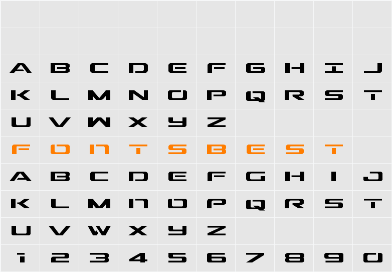 Outrider Semi-Condensed Character Map