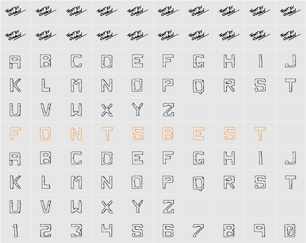 Dirty Dung Character Map