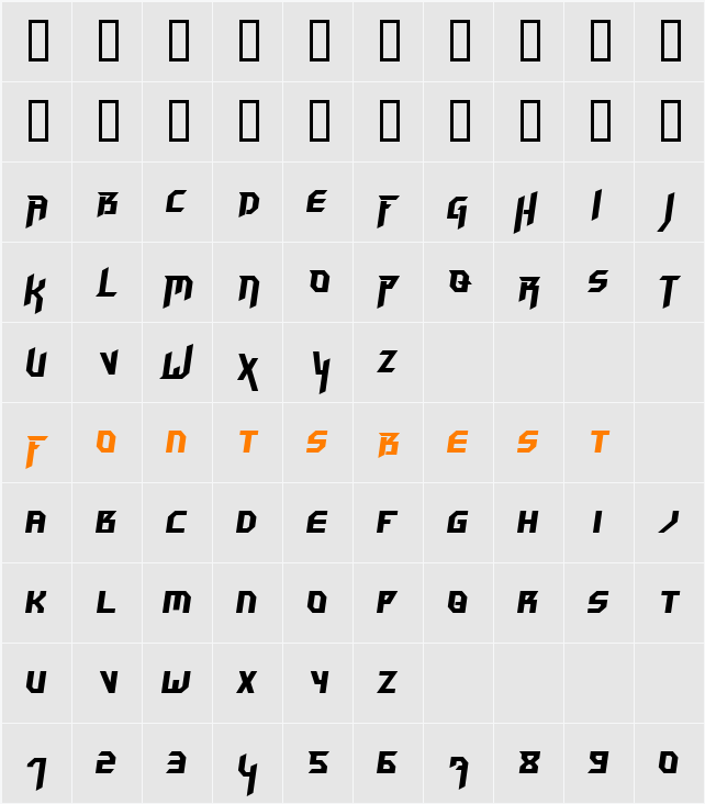 Hammerhead Character Map