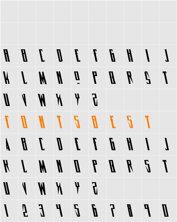 Timberwolf Leftalic Character Map