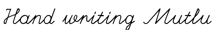 Hand writing Mutlu Font Image