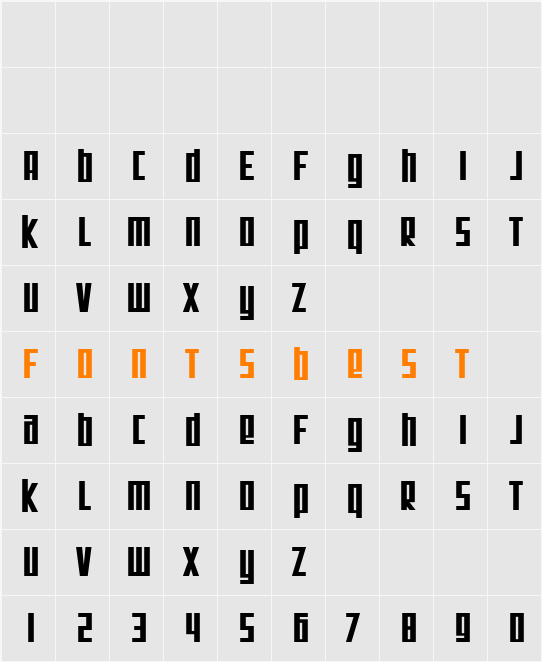 SF Square Root Character Map