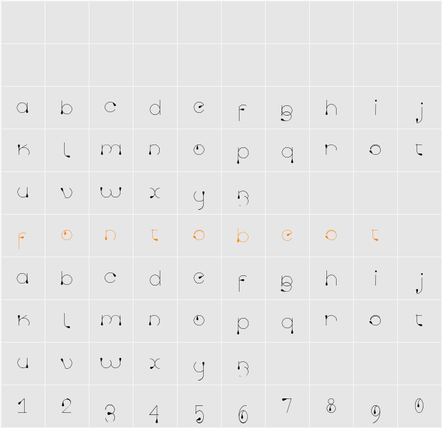 tropf Character Map
