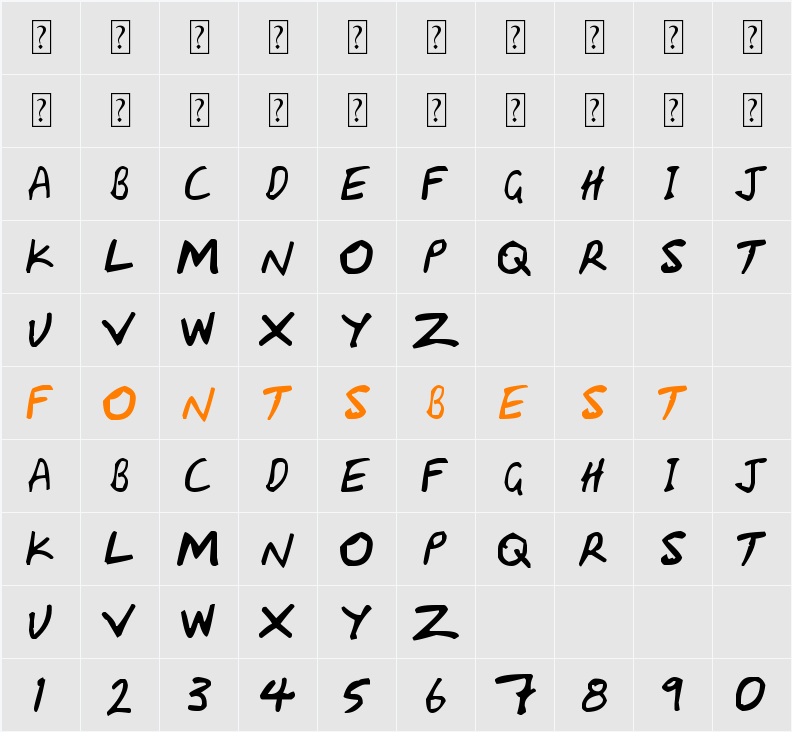 HandCapzz Character Map
