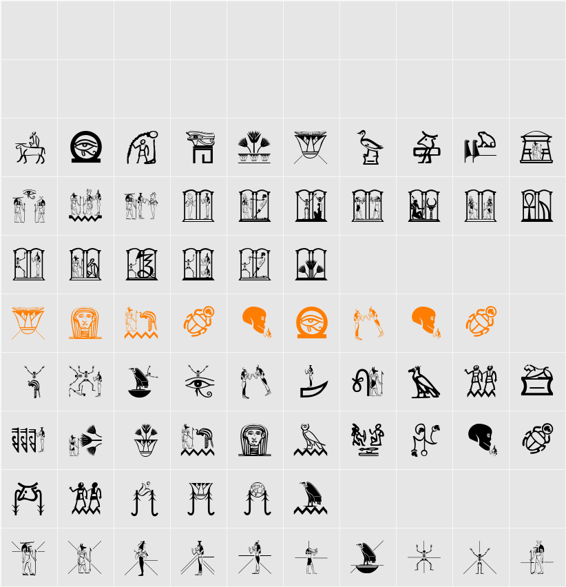 HelloCleoPetra Character Map