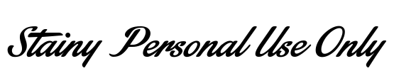 Stainy Personal Use Only Font Image