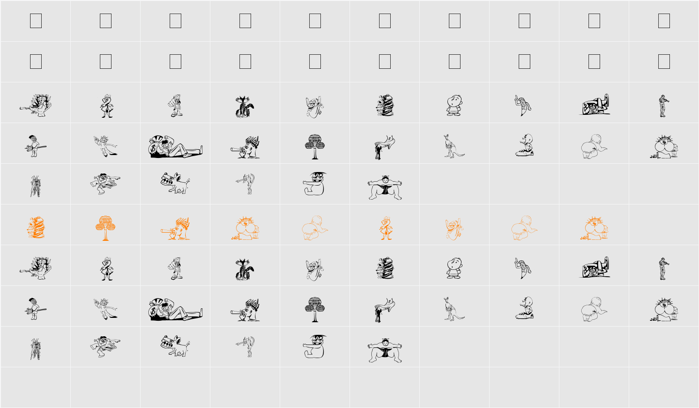 RANDOM THING 1 Character Map