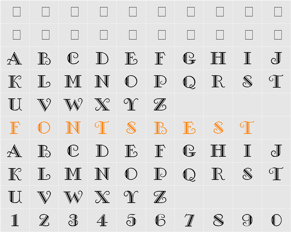 Prover Display Caps SSi Character Map