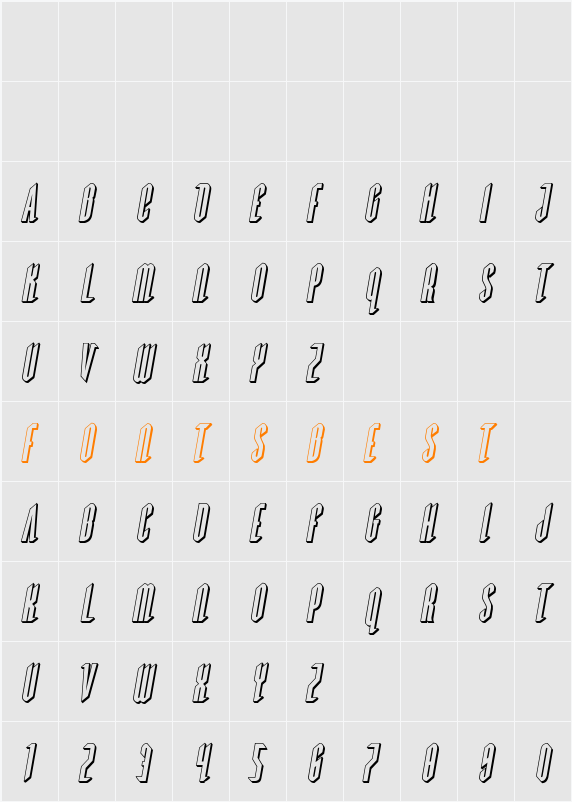 Devil Summoner 3D Italic Character Map