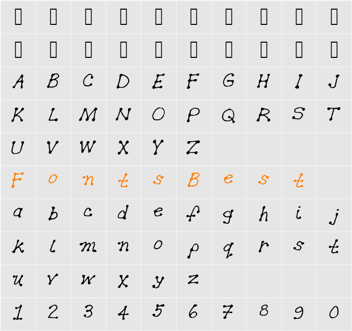 GennaroPalmieriDots2012 Character Map