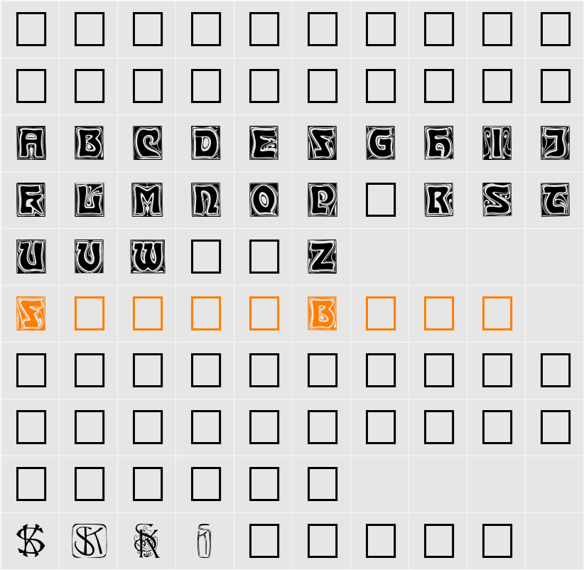 KinigKap Character Map
