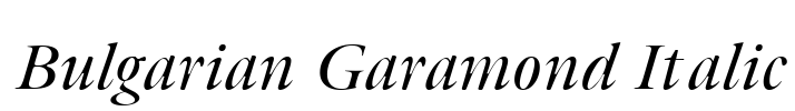 Bulgarian Garamond Italic
