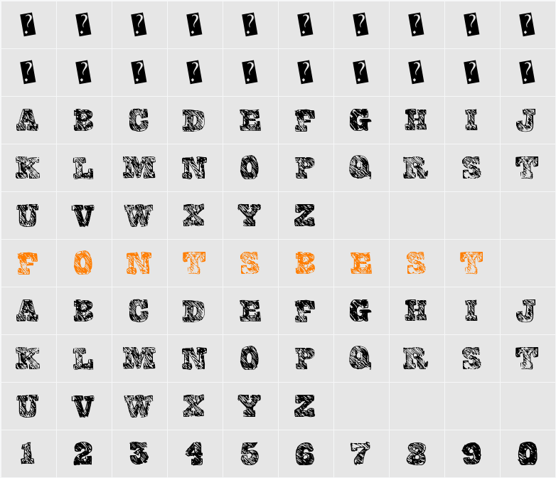 CollegeScribble Character Map