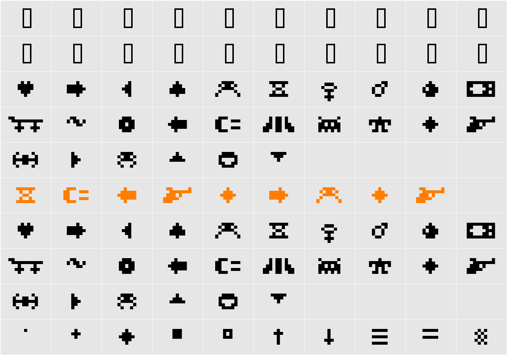ROTORcap Symbols Character Map