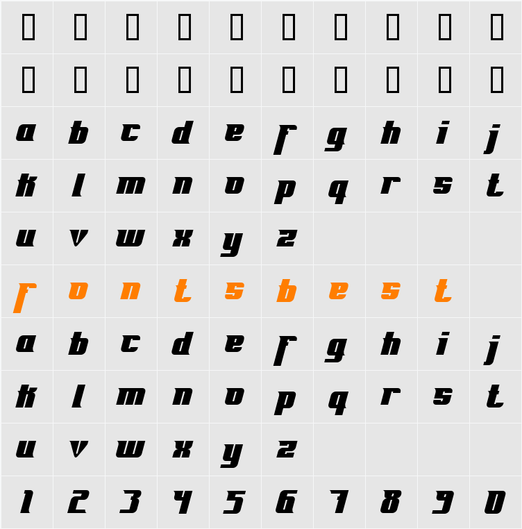 Fontovision Character Map
