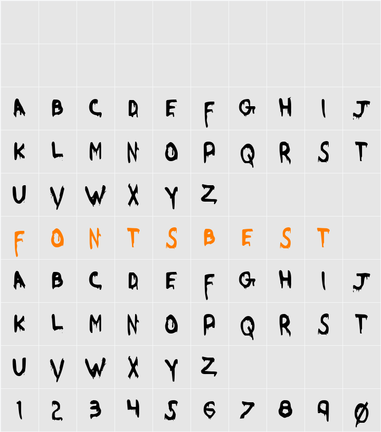 Were-Beast Condensed Character Map