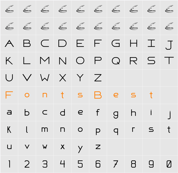 FAFERS Technical Font Character Map