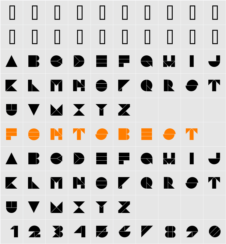Pangraph Black Character Map