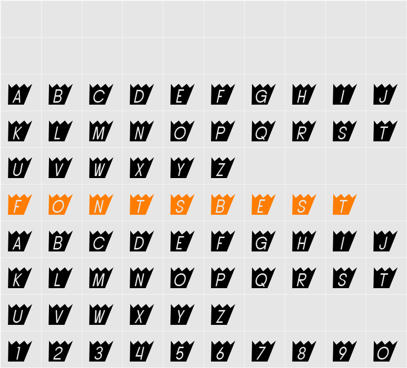 SF Buttacup Character Map