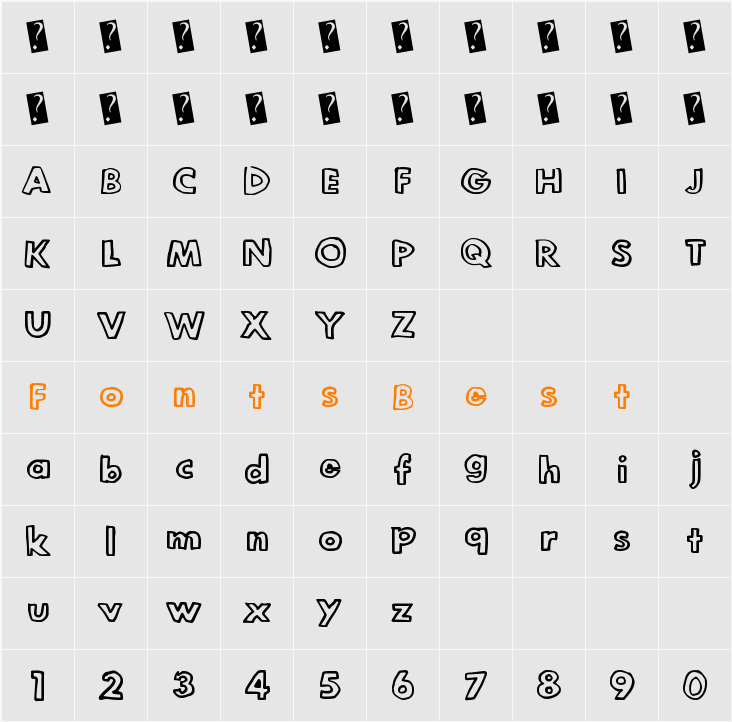 LegitOutline Character Map