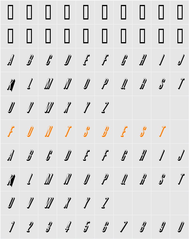 Phoenix D Character Map